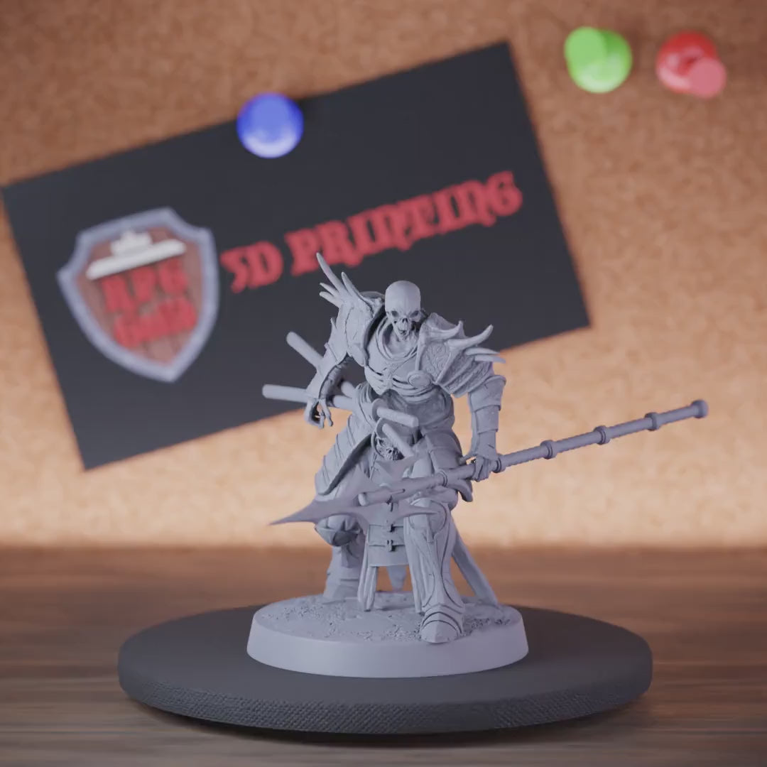 Skelett 5e | DnD Samurai-Skelett-Speer-Spott-Miniatur 
