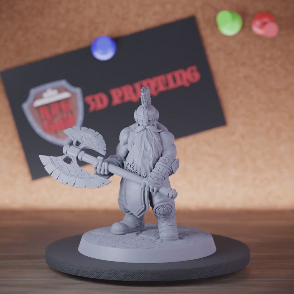 Barbarian 5e | DnD Dwarf Two Handed Axe Miniature