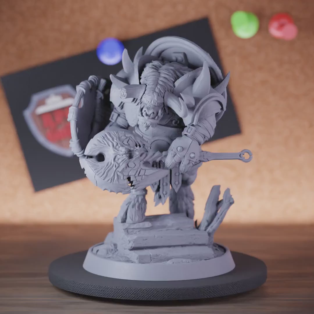 Minotaur 5e | DnD Minotaur Warrior Shield Miniature