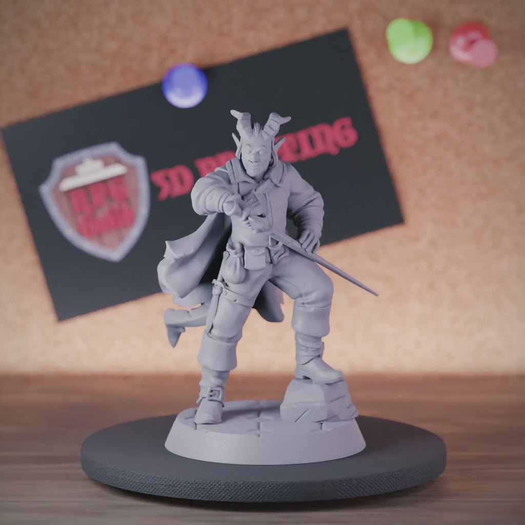 Tiefling 5e | DnD Tiefling Mercenary Fighter Miniature