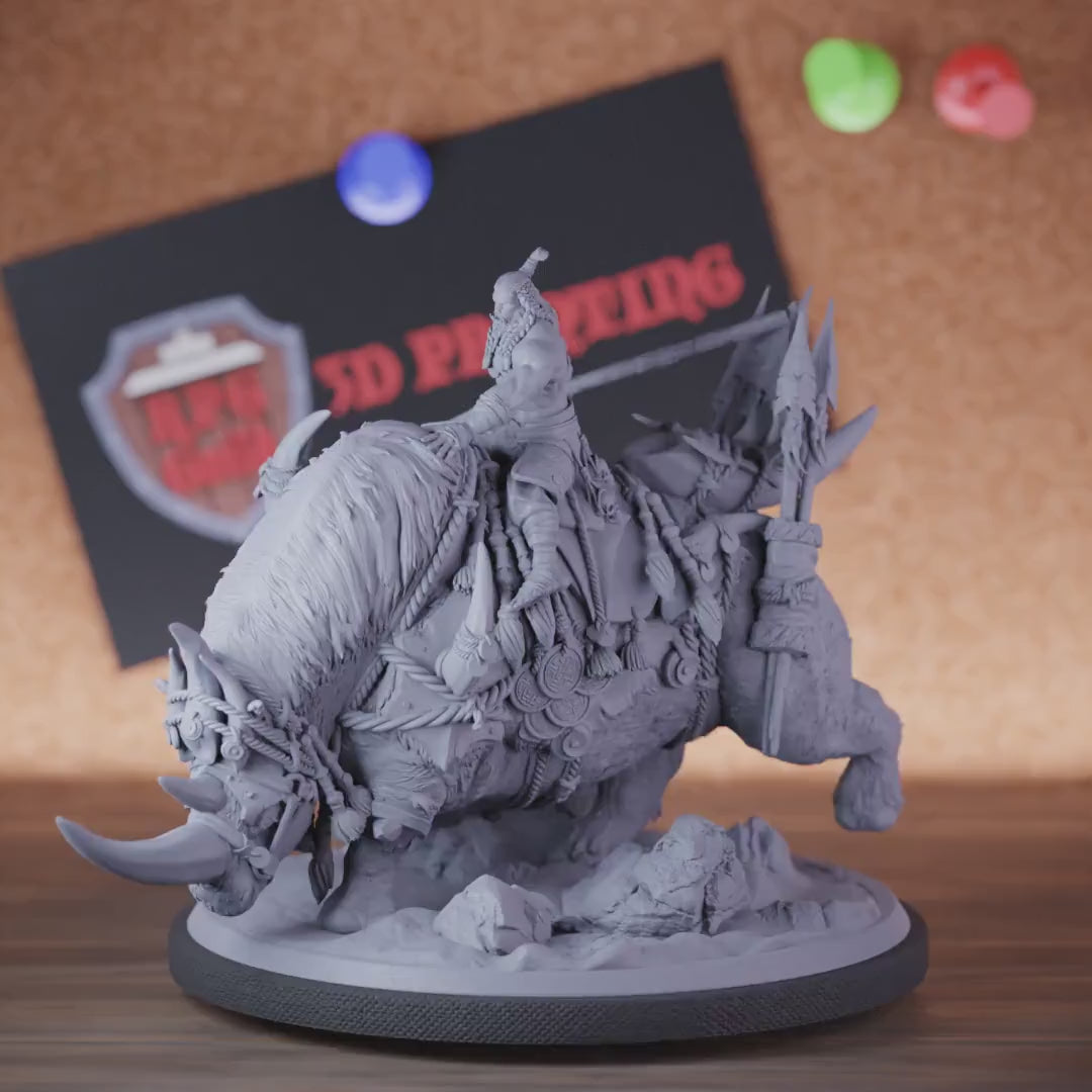 Orc 5e | DnD Orc Rhino Rider Miniature