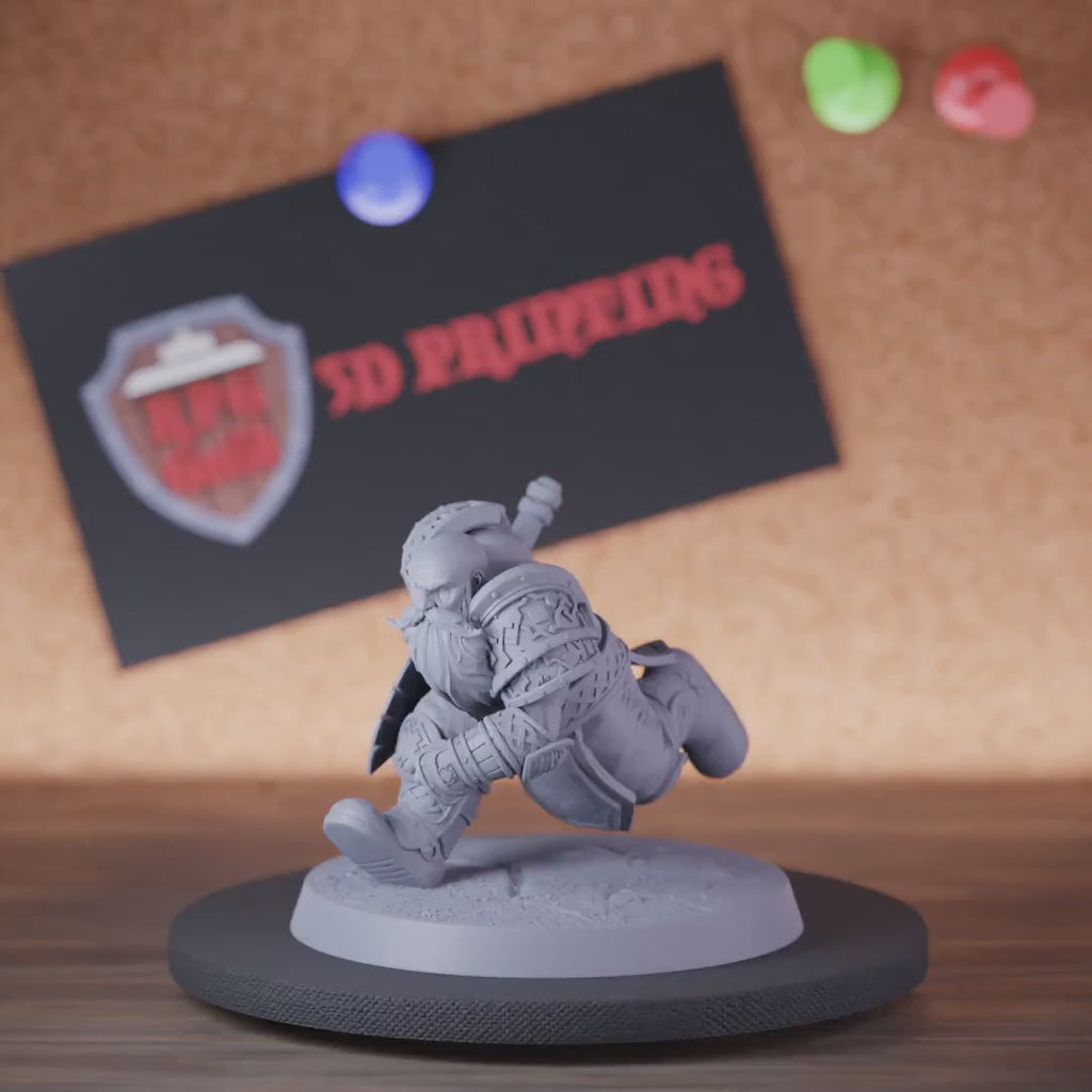 Barbarian 5e | DnD Running Dwarf Battleaxe Miniature