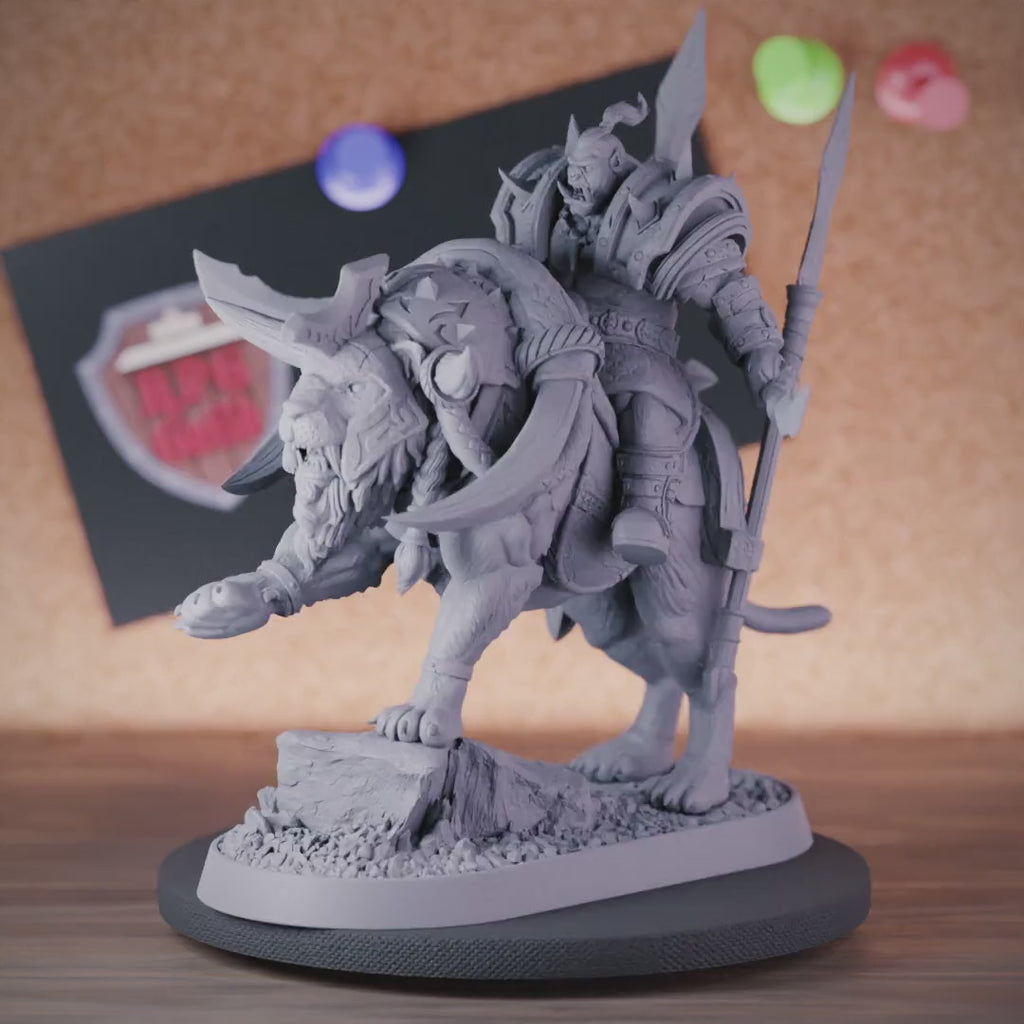 Orc 5e | DnD Orc Lion Rider Miniature