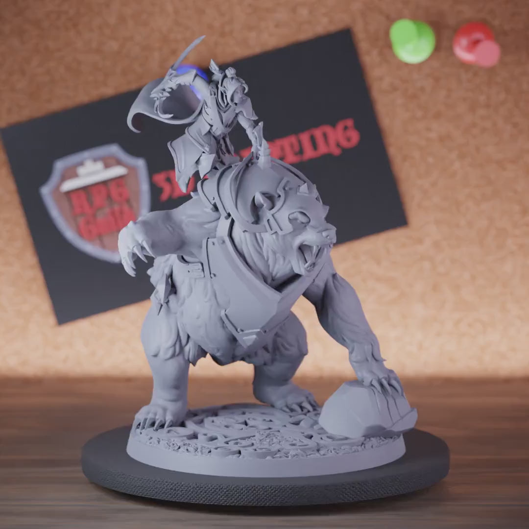 Forest Elf 5e | DnD Elf Warrior Bear Rider Miniature