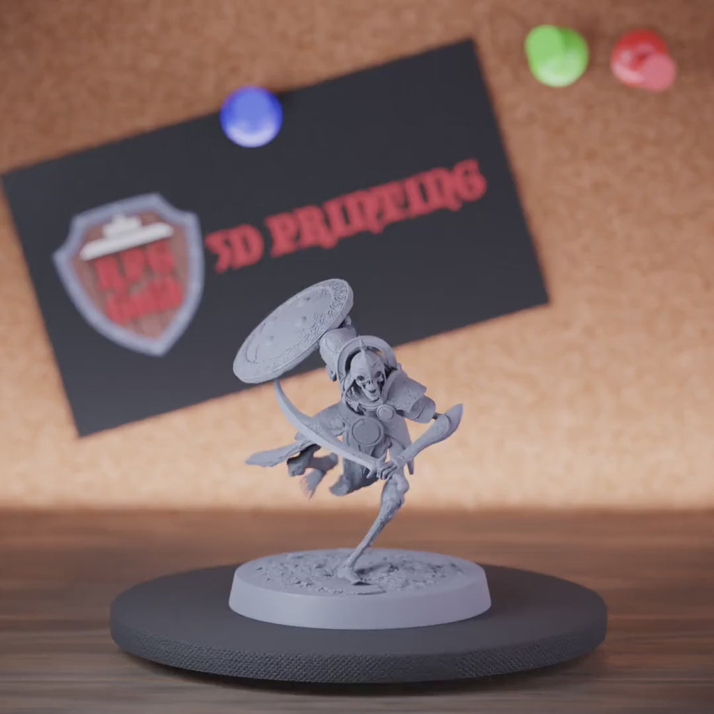 Skeleton 5e | DnD Persian Scimitar Shield Miniature