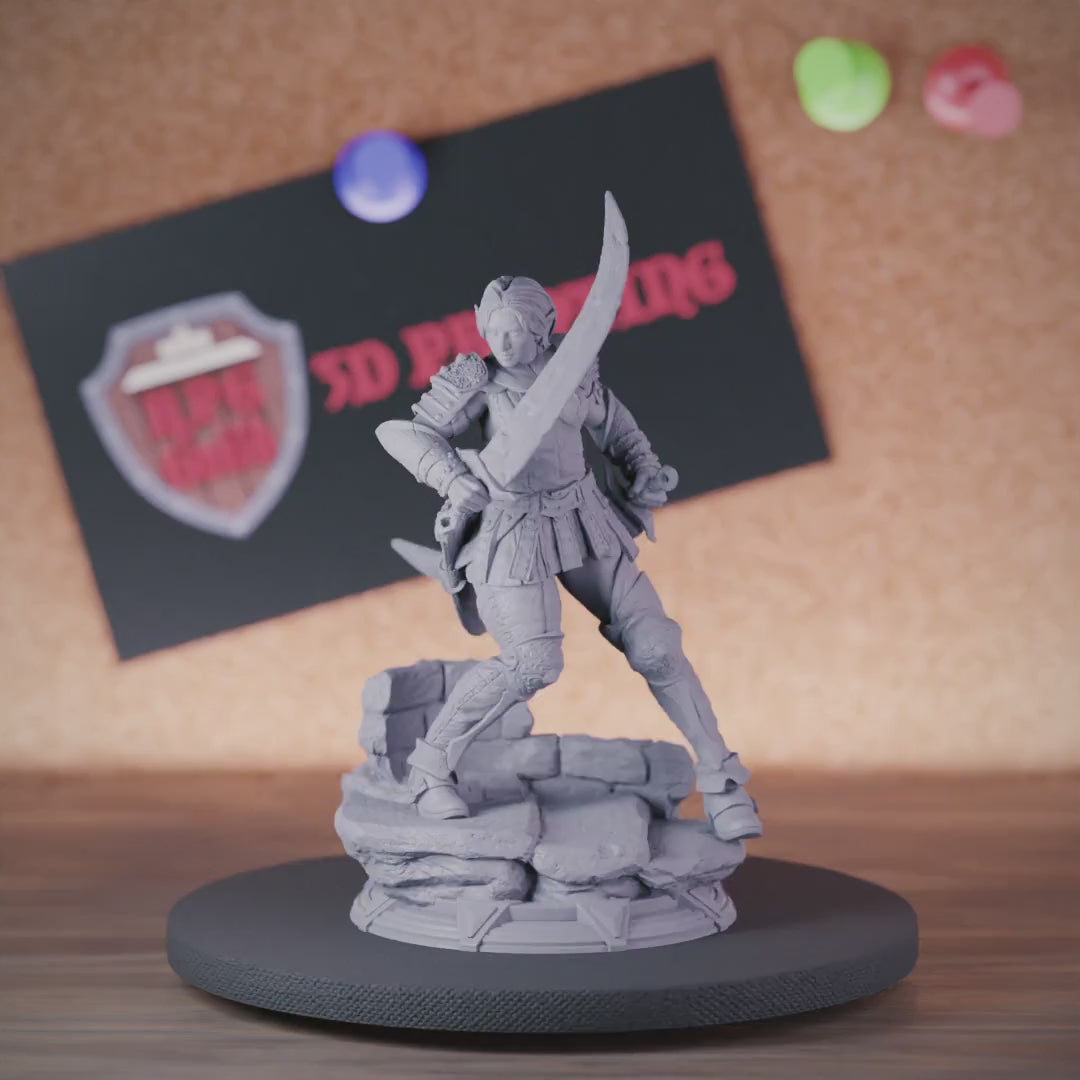 Elf 5e | DnD Female Elf Fighter Scarlett Miniature