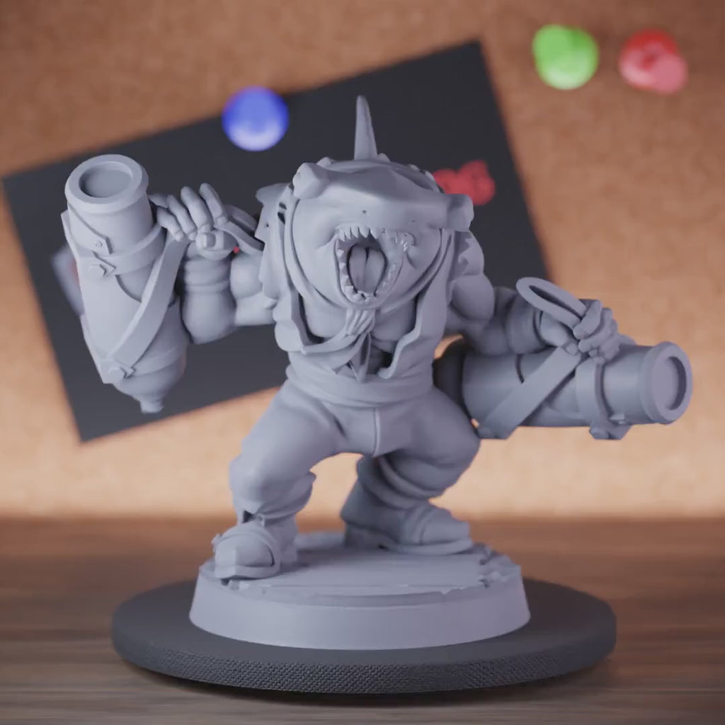 Pirate 5e | DnD Sharkfolk Hammerhead Cannon Pirate Miniature
