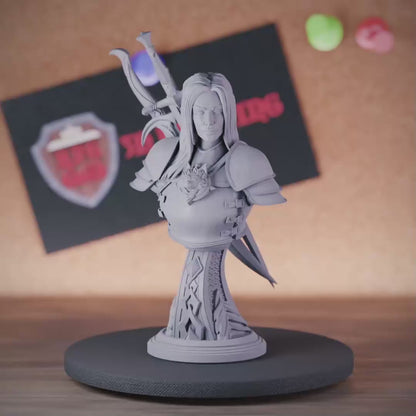 Female Fighter Bust | DnD Fighter Miniature