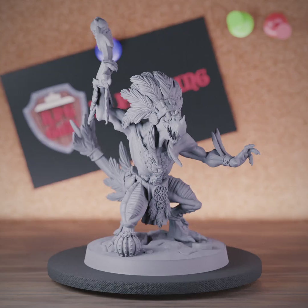 Lizardfolk 5e | DnD Tribe Lizardfolk Warrior Monster Miniature