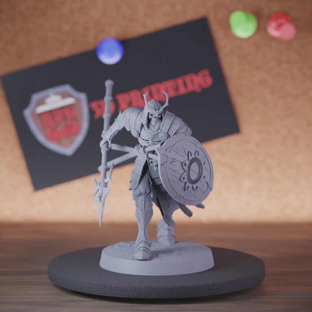 Skelett 5e | DnD Untoter Samurai Skelett Speer Miniatur 