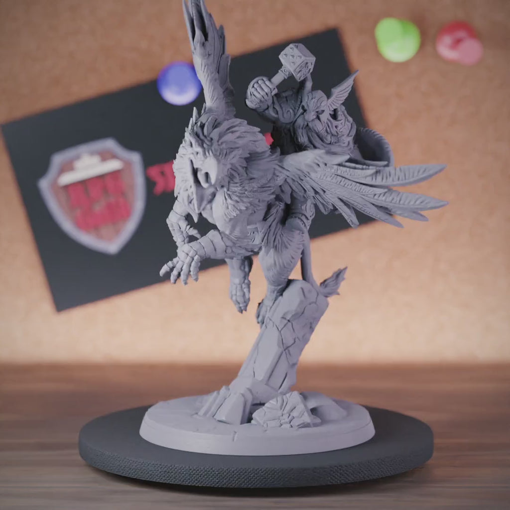 Dwarf 5e | DnD Dwarf Gryphon Rider Miniature