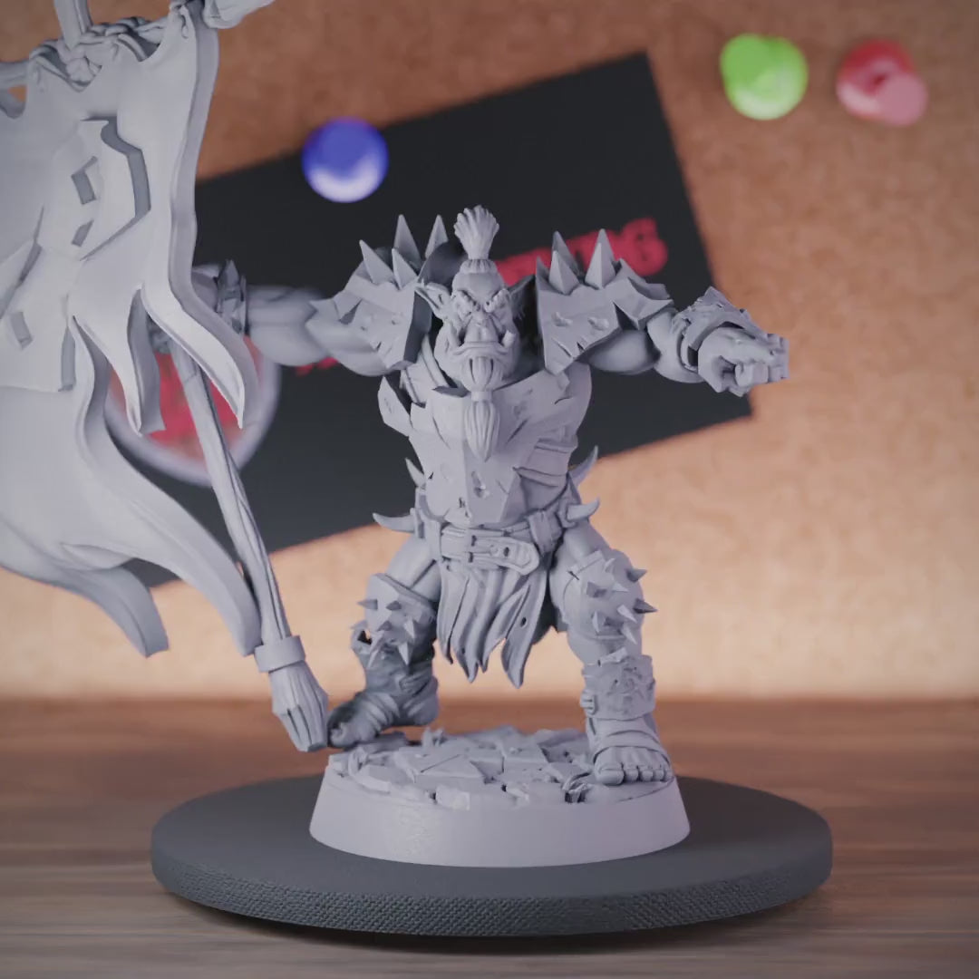 Orc 5e | DnD Tribal Bannerman Miniature