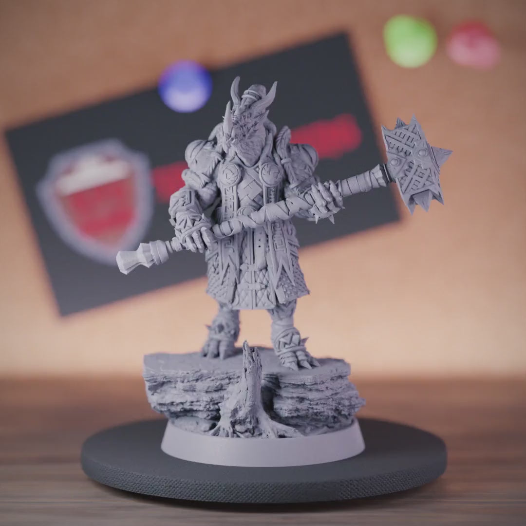 Dragonborn 5e | DnD Dragonborn Fighter Hammer Miniature