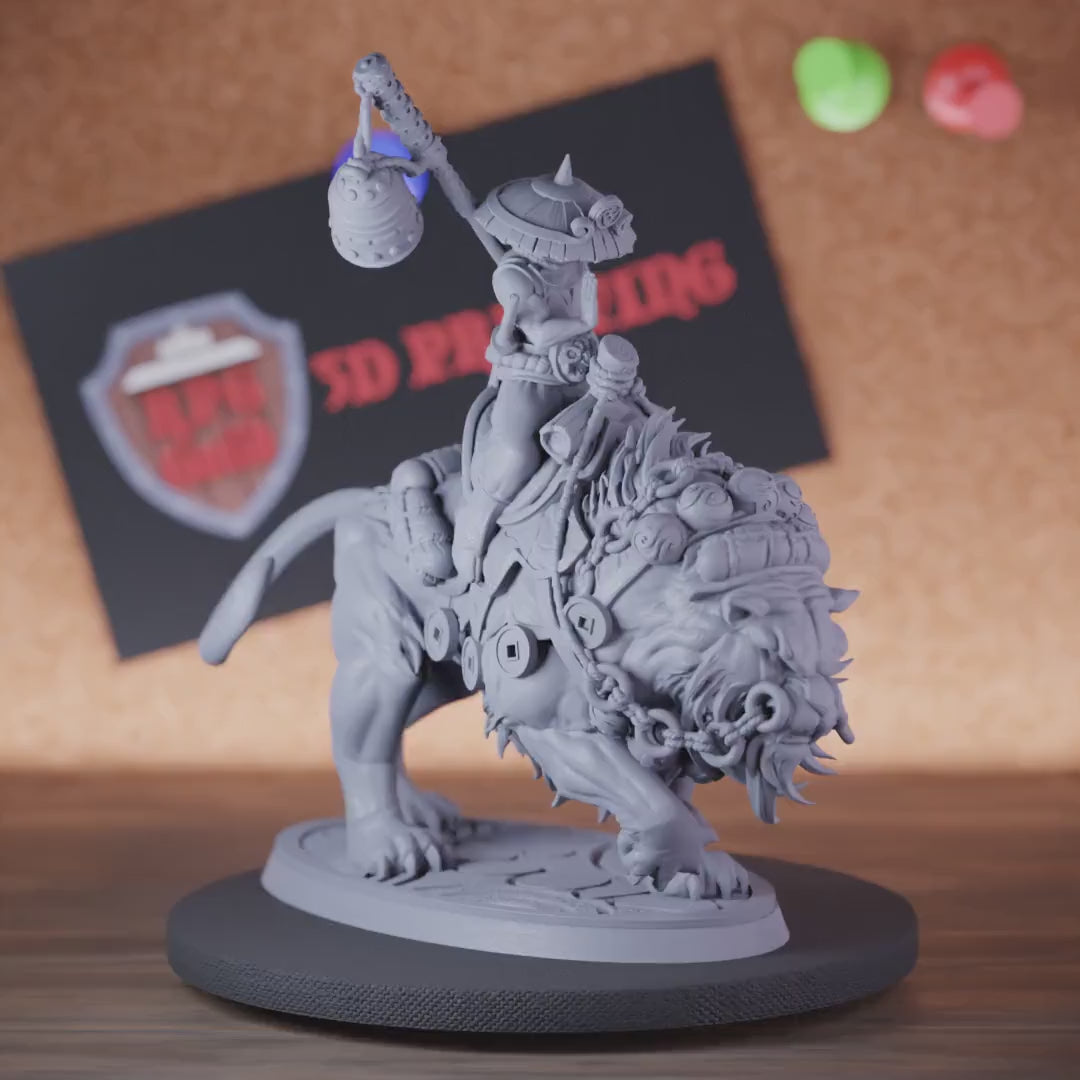 Samurai-Mönch 5e | DnD Tigerreiter-Krieger-Miniatur 