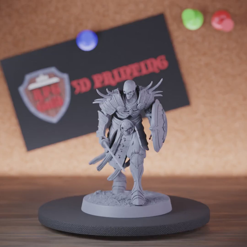 Skelett 5e | DnD Großes Samurai-Skelett Schwert Schild Miniatur
