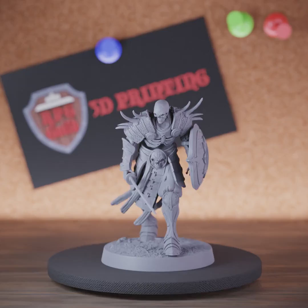 Skelett 5e | DnD Großes Samurai-Skelett Schwert Schild Miniatur