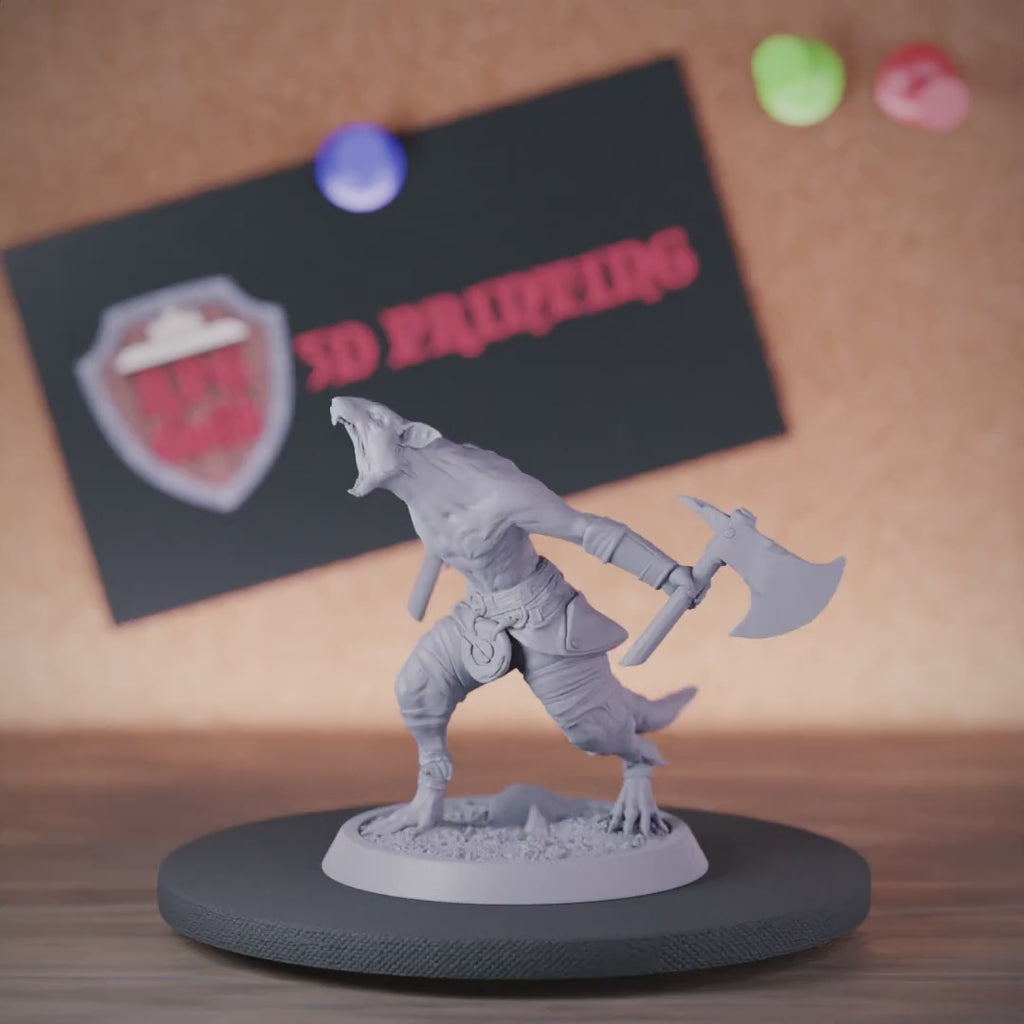 Rattenmenschen 5e | DnD Rattenmenschen Seuchenbarbaren Miniatur 