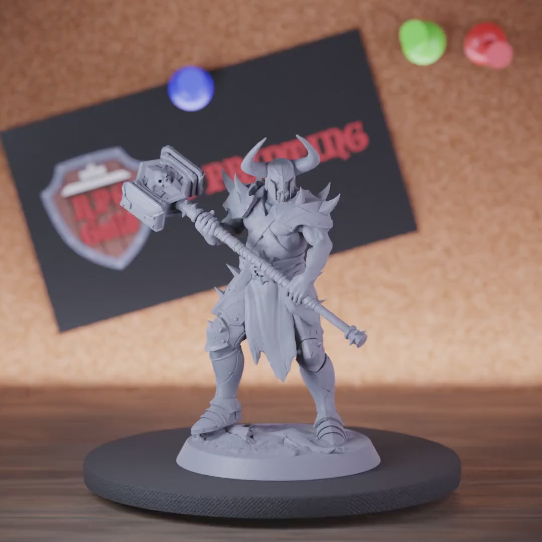 Berserker Barbarian 5e | DnD Human Hammer Miniature
