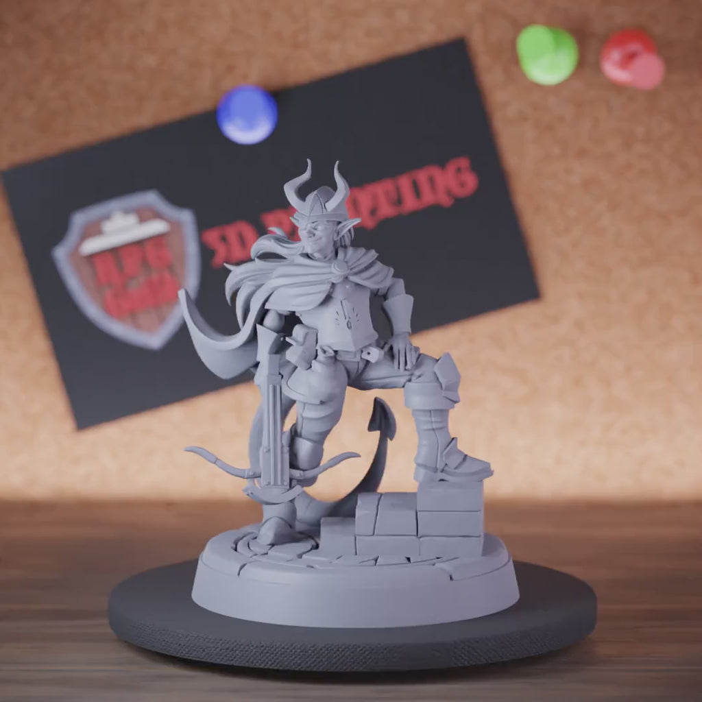 Tiefling 5e | DnD Female Tiefling Crossbow Guard Miniature