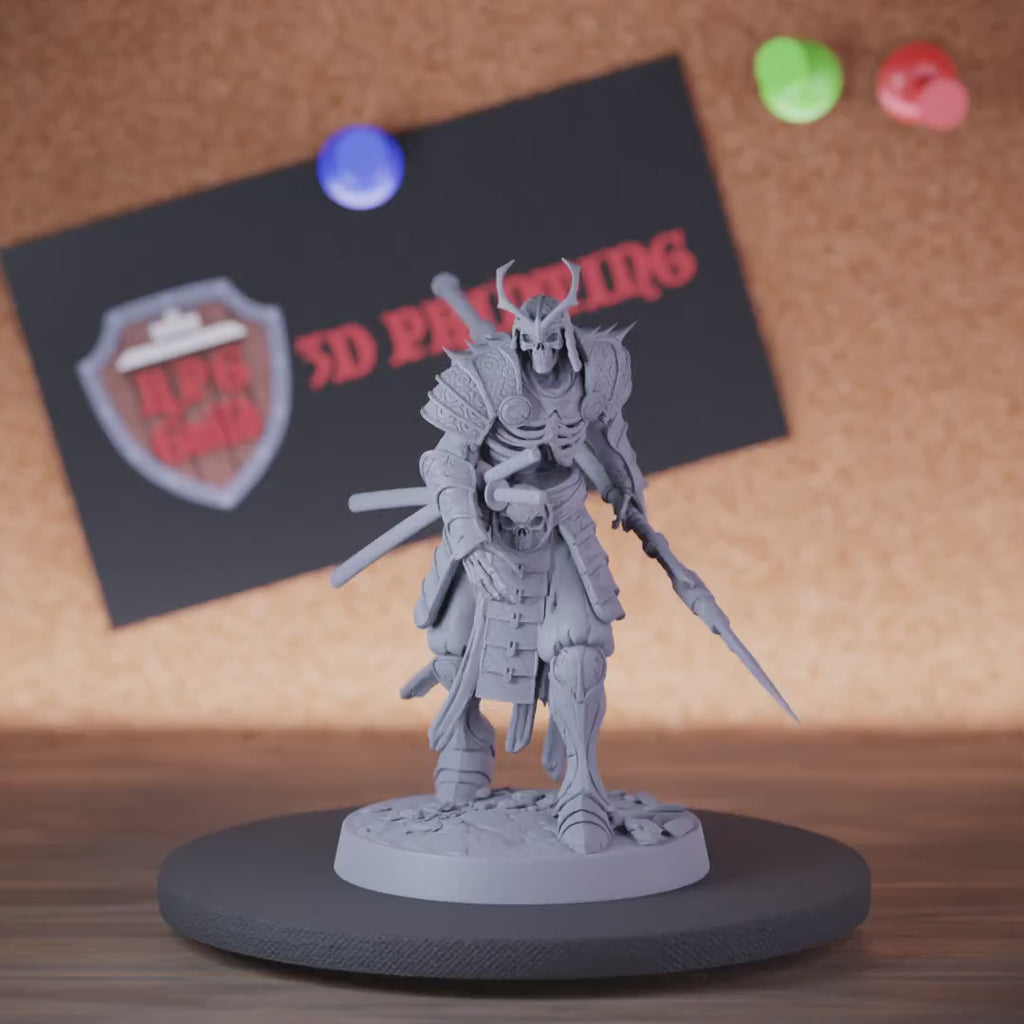 Skelett 5e | DnD Samurai Skelett Speerkämpfer Miniatur