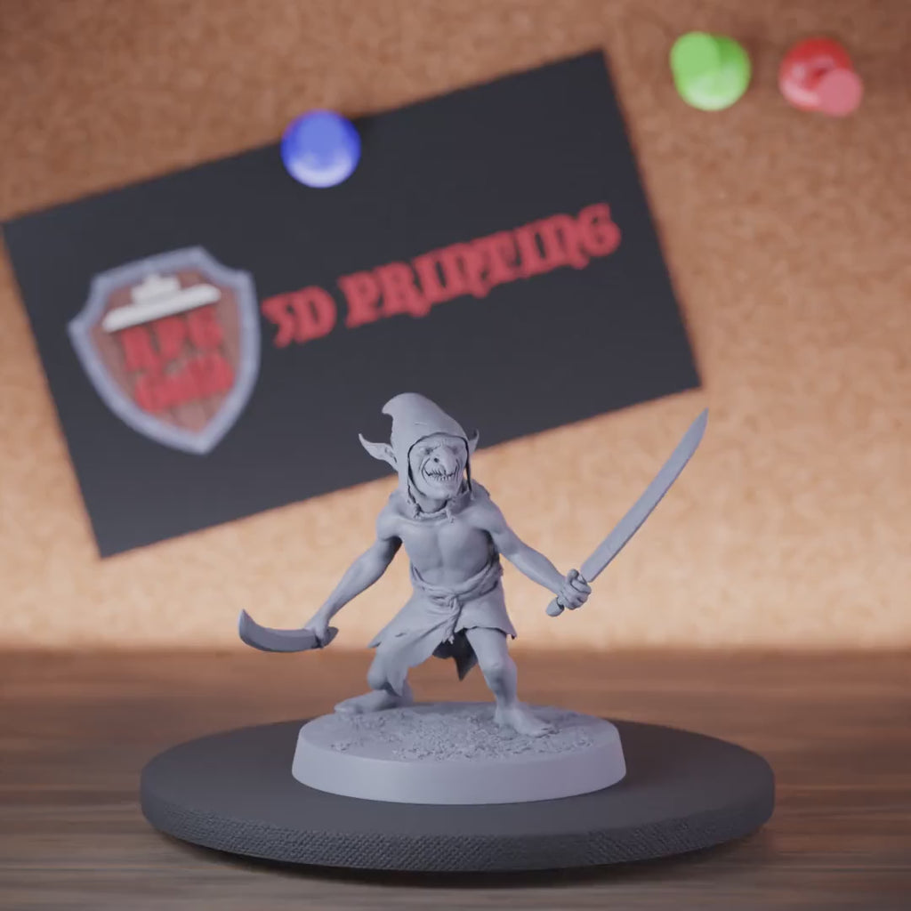 Goblin 5e | DnD Goblin Doppelschwert Soldat II Miniatur 