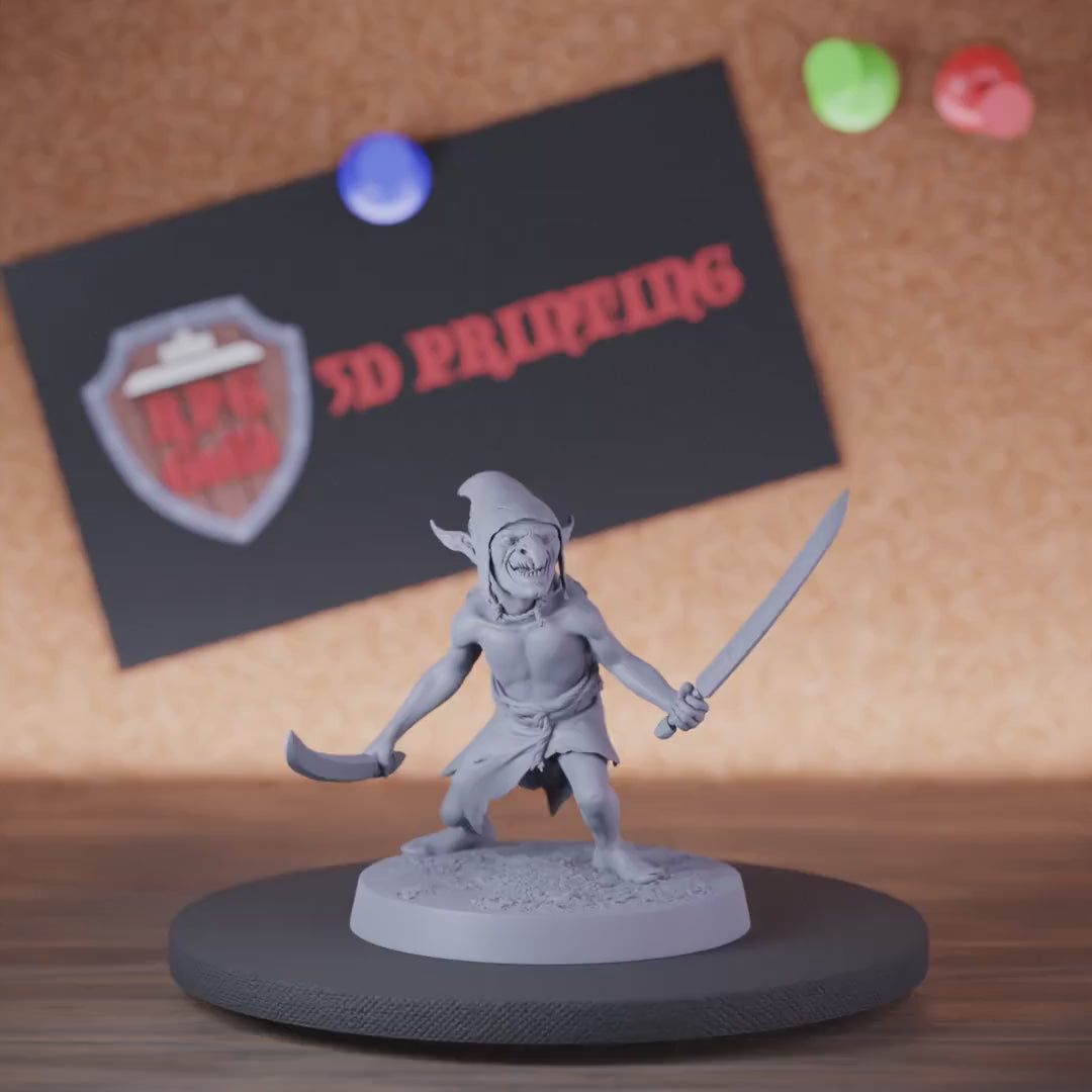 Goblin 5e | DnD Goblin Doppelschwert Soldat II Miniatur 