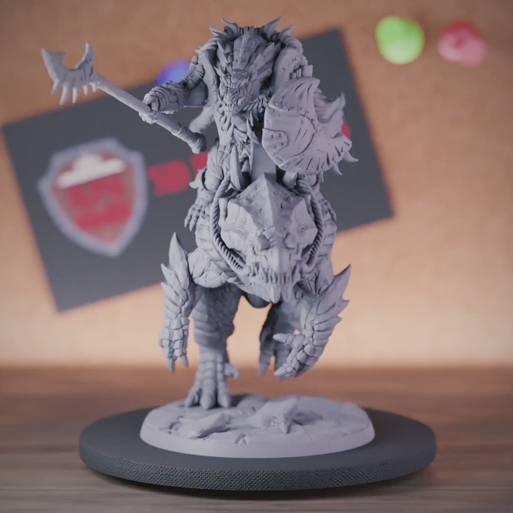 Lizardfolk 5e | DnD LIzardfolk Cavalier Charging Miniature