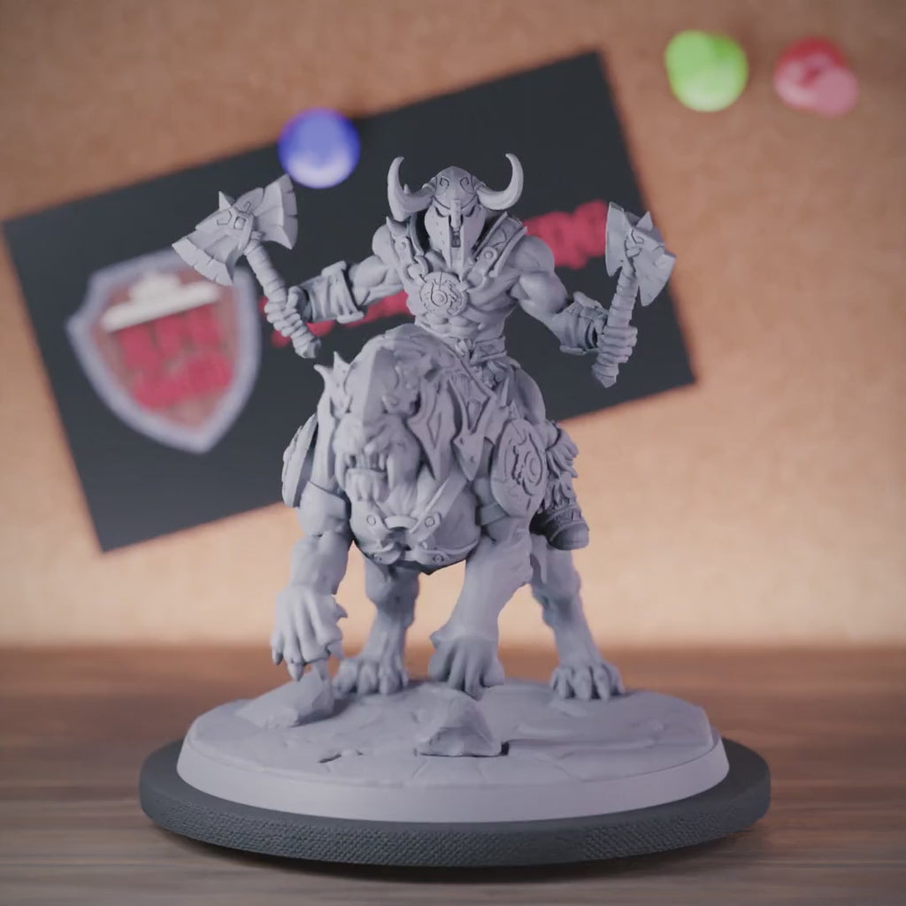 Barbarian 5e | DnD Barbarian Rider Tiger Miniature