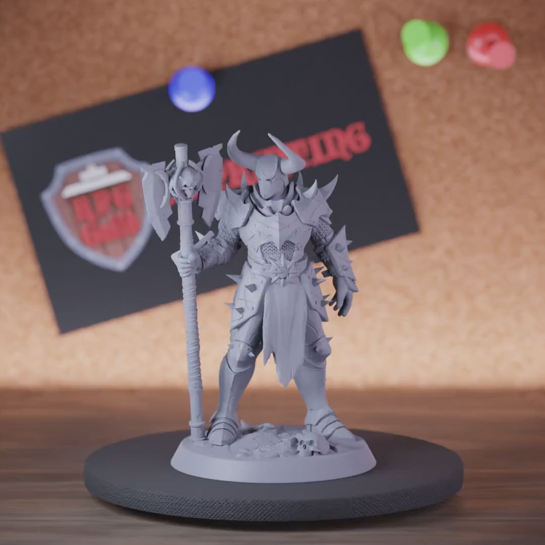 Death Knight 5e | DnD Undead Battleaxe Armored Miniature