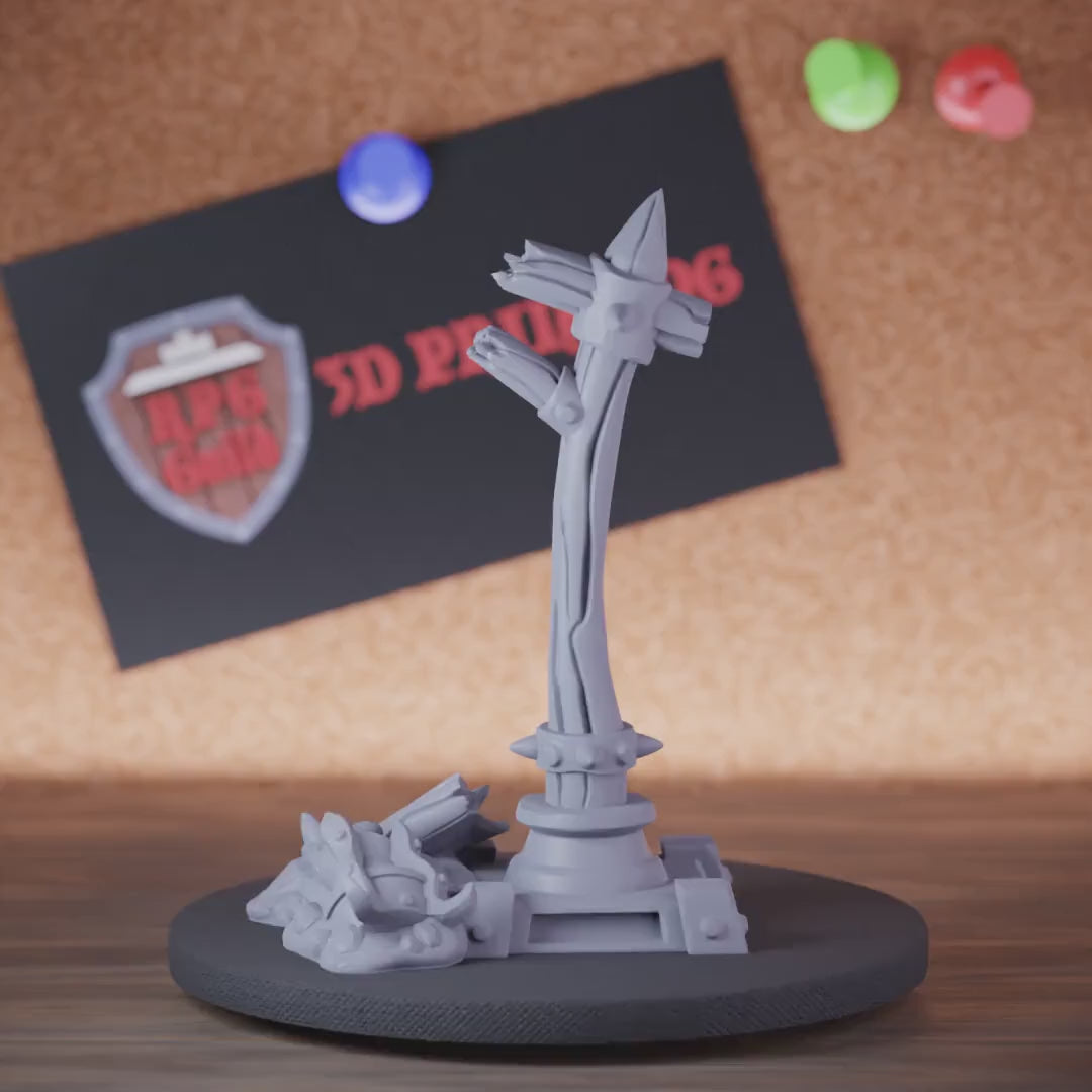 Terrain 5e | DnD Terrain Broken Village Lamp Miniature