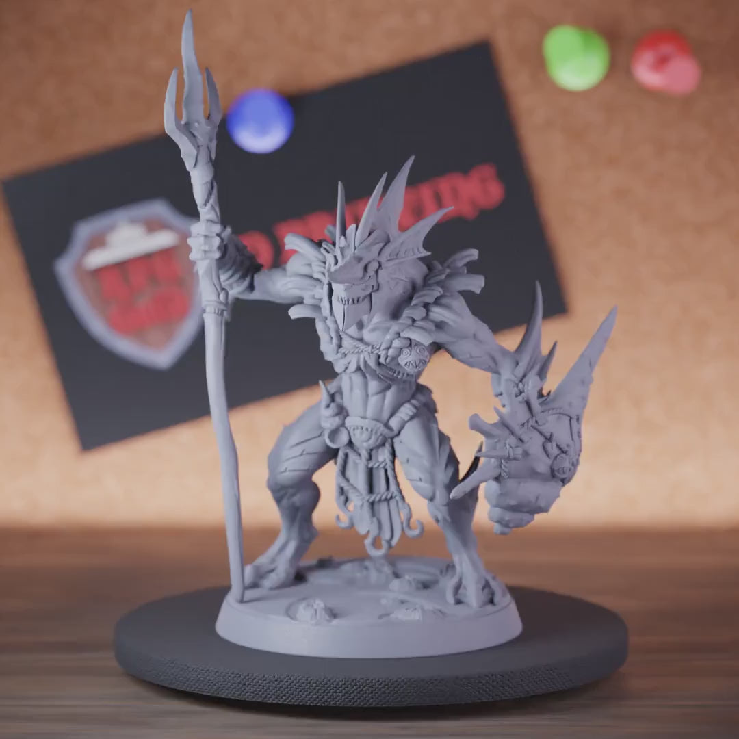 Sahuagin 5e | DnD Sahuagin Sea Warrior Shield Miniature