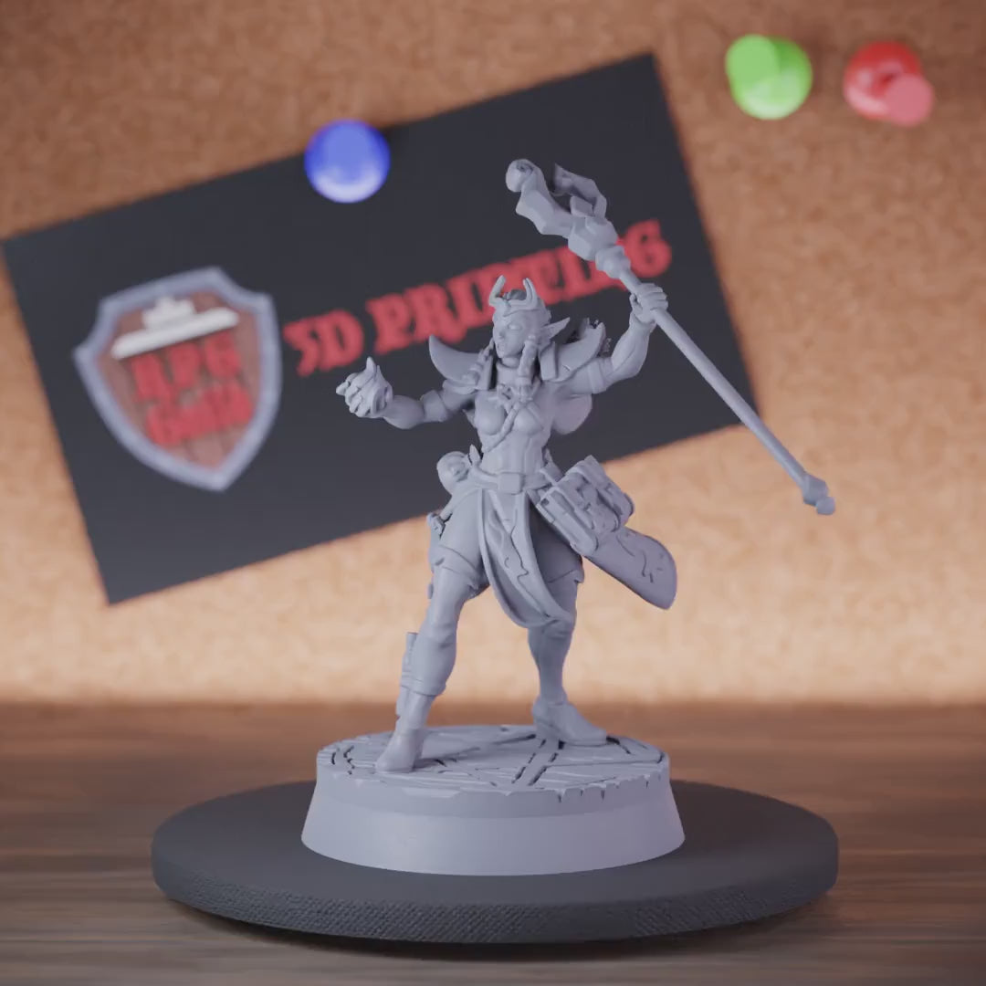 Elf 5e | DnD Female Elf Wizard Staff Miniature