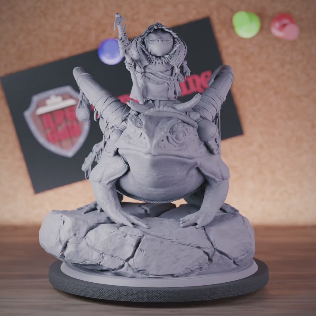 Grung 5e | DnD Grung Warlock Toad Rider Miniature