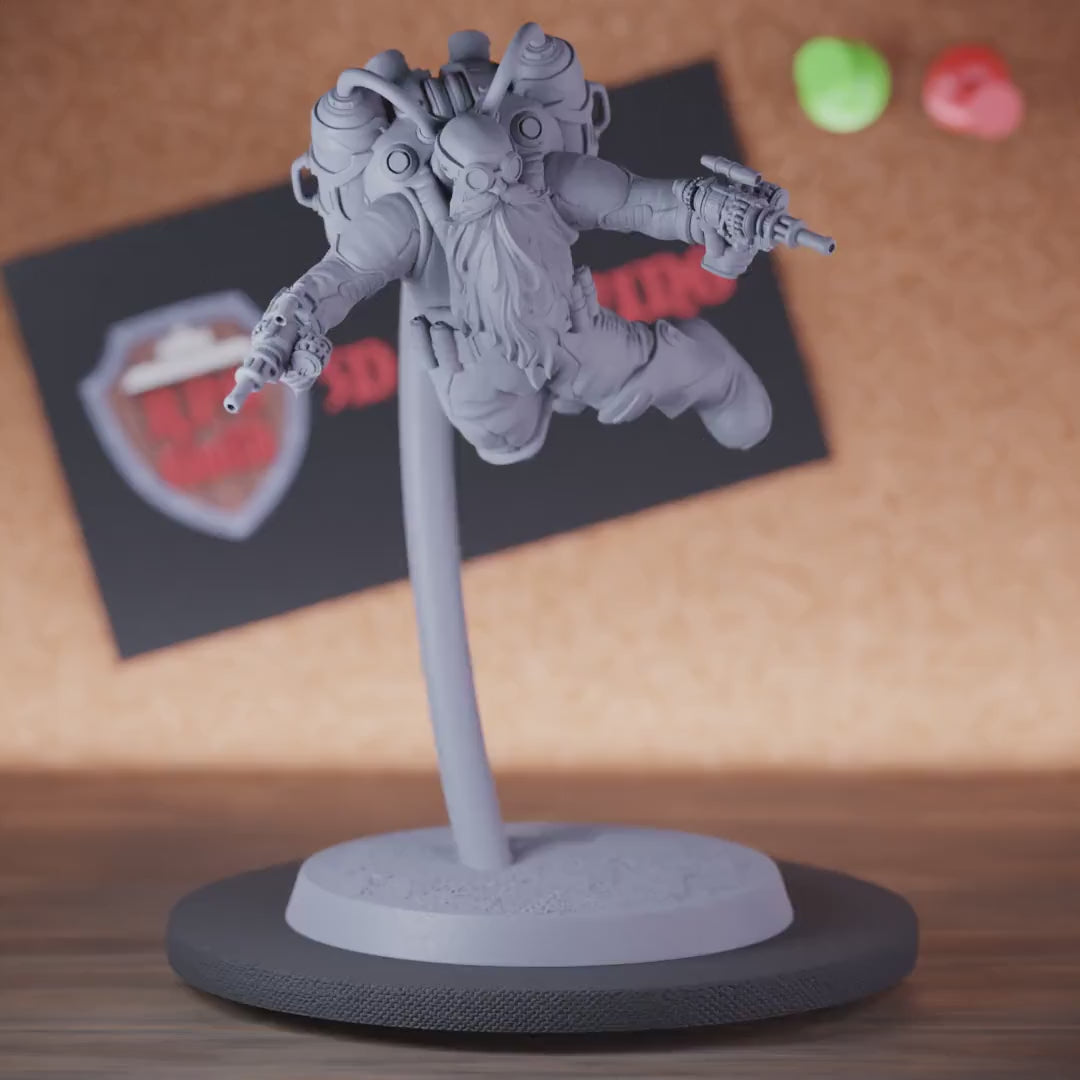 Artificer 5e | DnD Steampunk Dwarf Double Gun Miniature