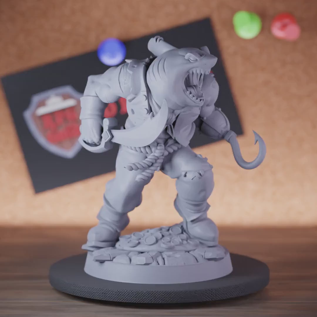 Sharkfolk 5e | DnD Sharkfolk Hook Corsair Miniature