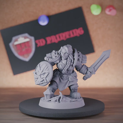 Dwarf 5e | DnD Dwarf Sword Wielding Fighter Miniature