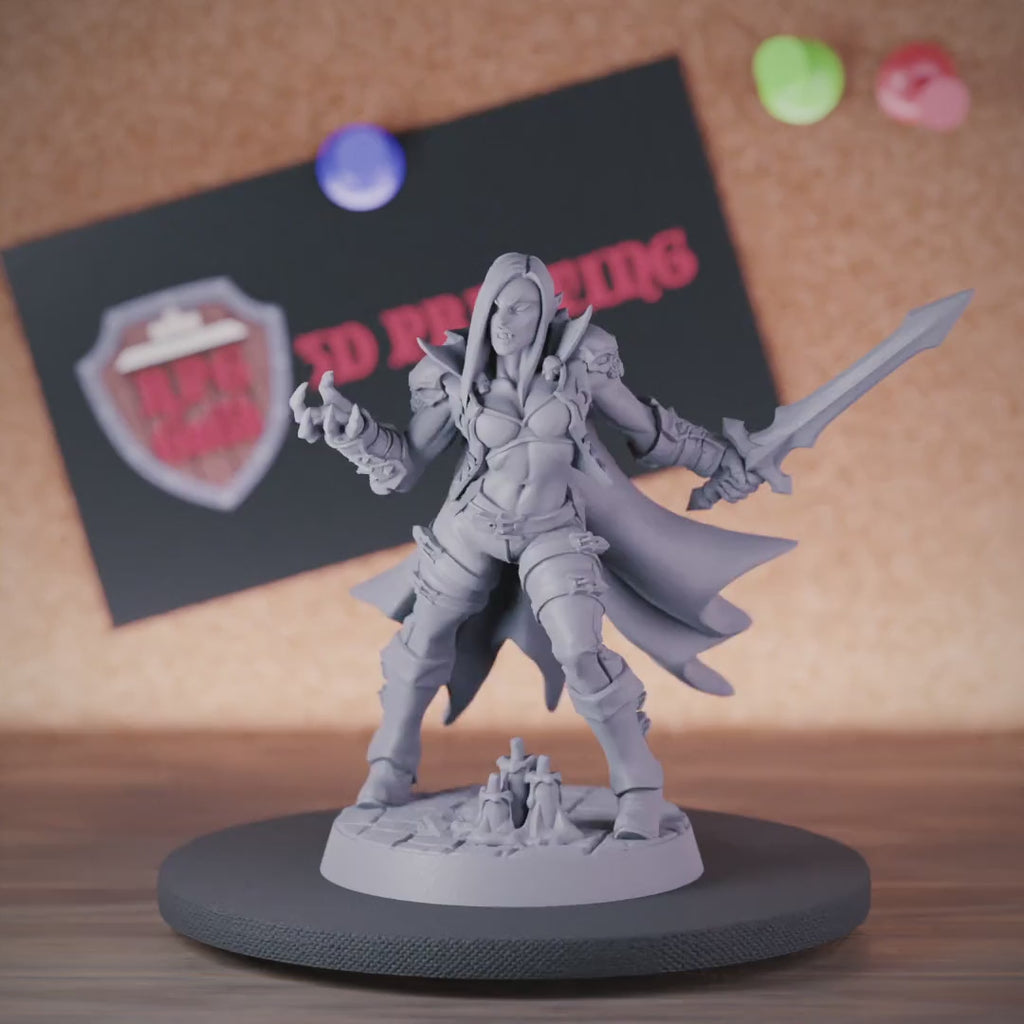 Vampire 5e | DnD Female Vampire Fighter Miniature