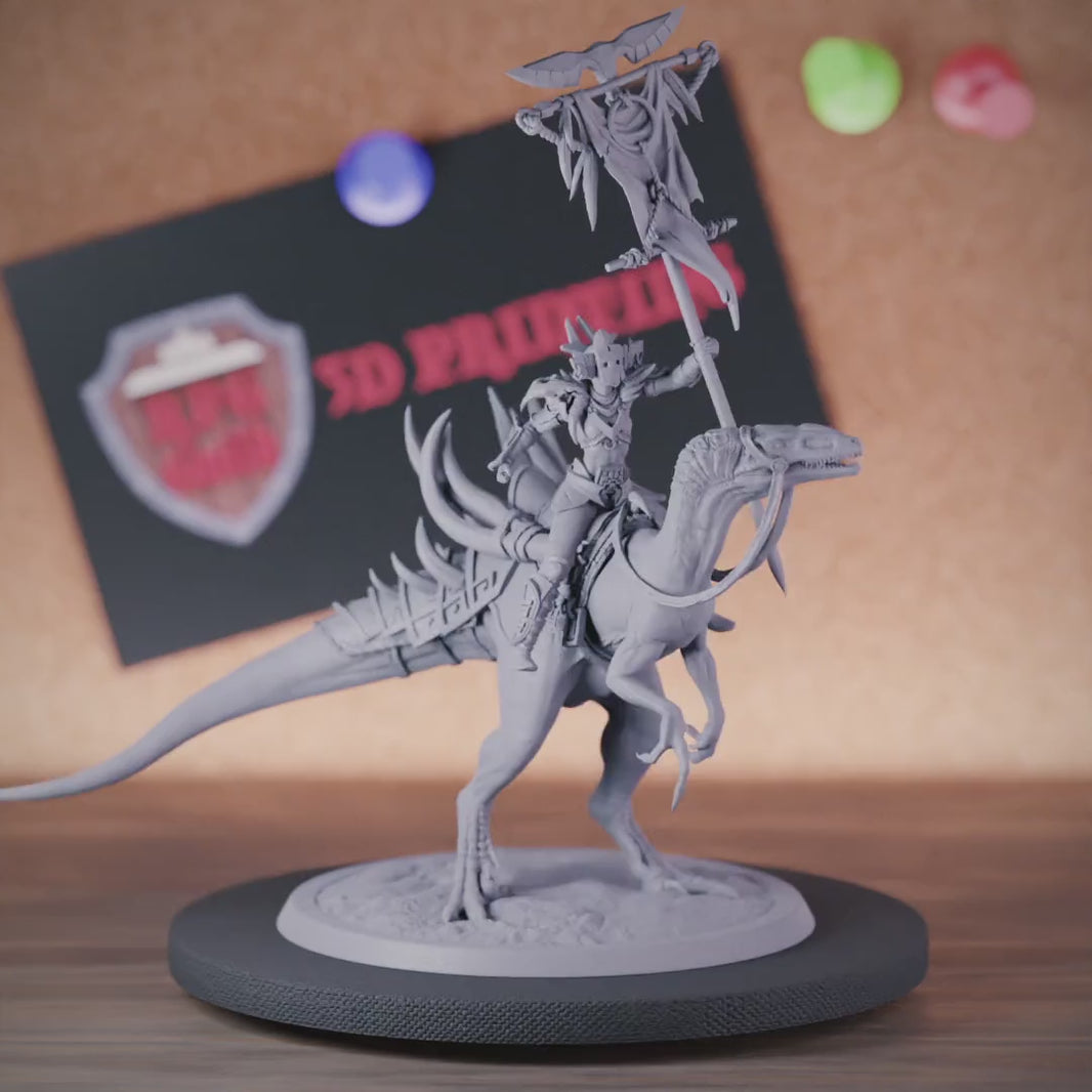 Fighter 5e | DnD Fighter Velociraptor Rider Miniature