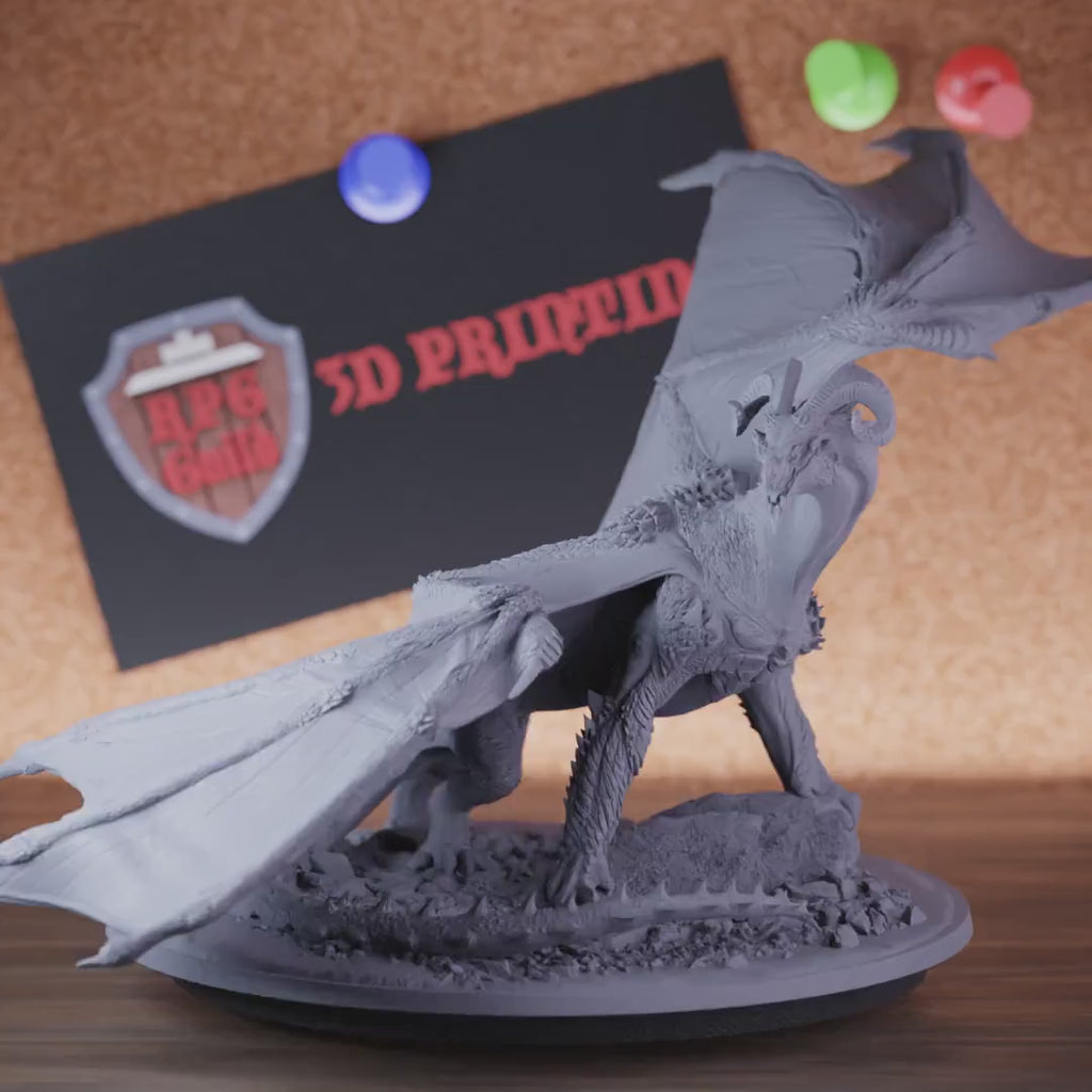 Dragon 5e | DnD Black Acid Champion Dragon Miniature