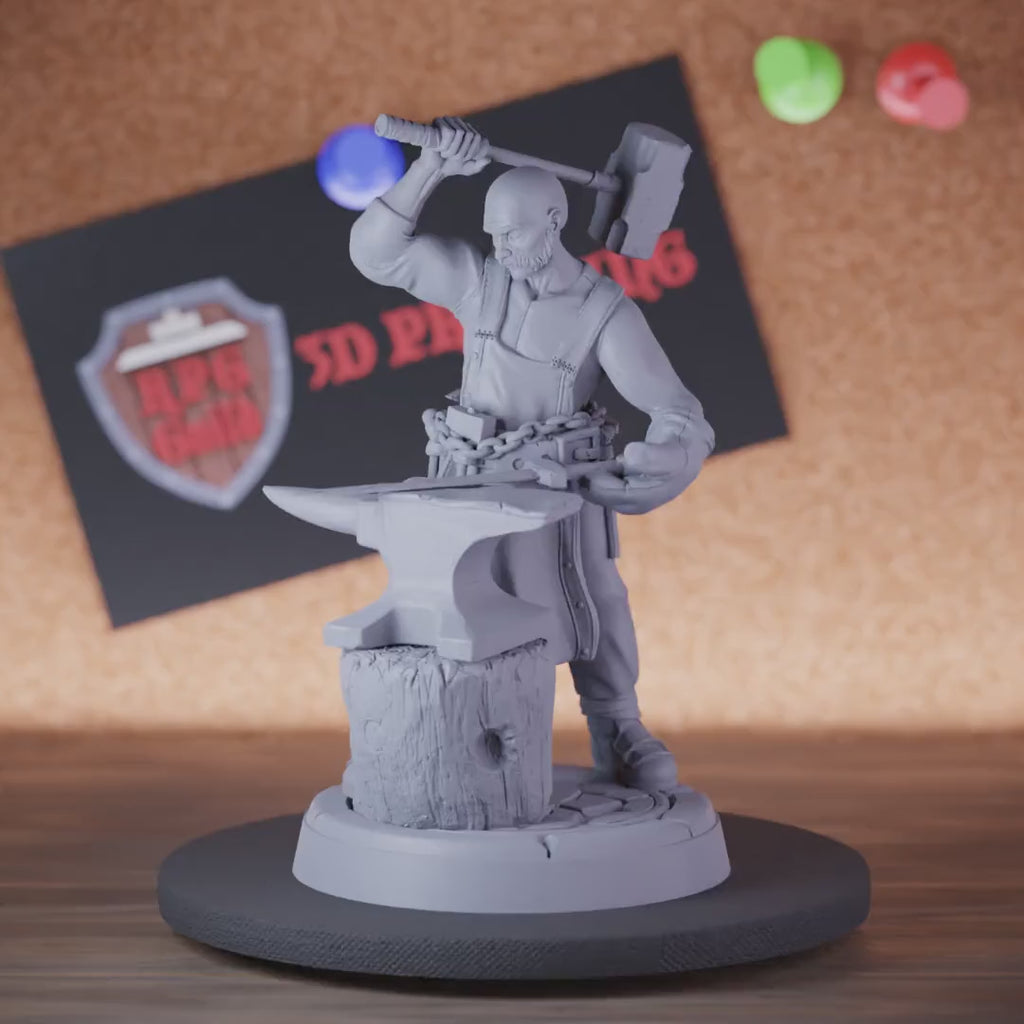 Human 5e | DnD Human Blacksmith Townfolk Npc Miniature