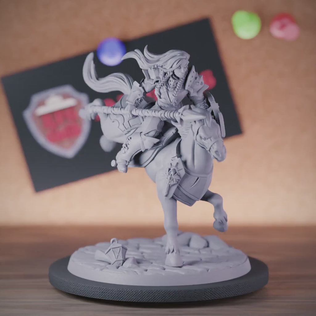 Knight 5e | DnD Female Knight Mounted Miniature