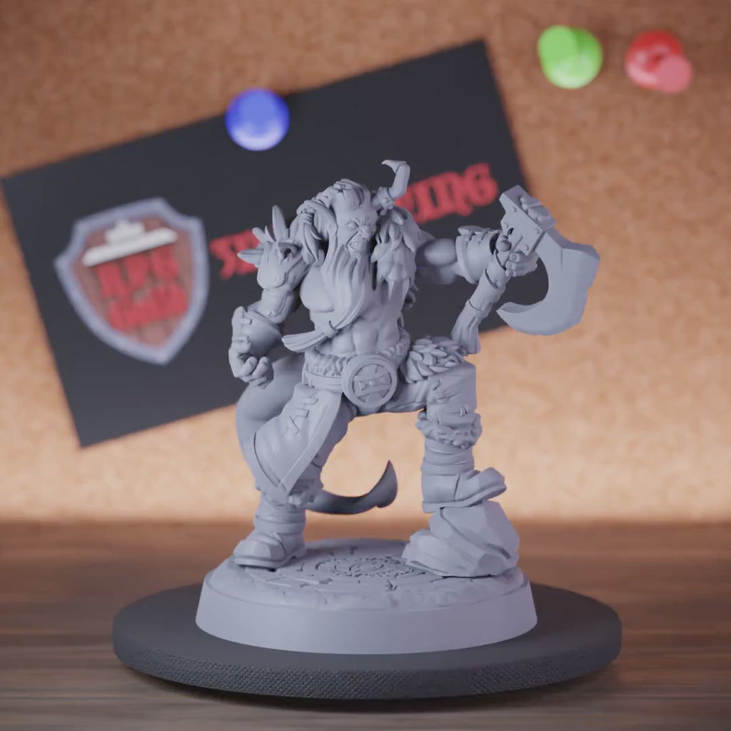 Tieflin 5e | DnD Tiefling Axt Berserker Miniatur 