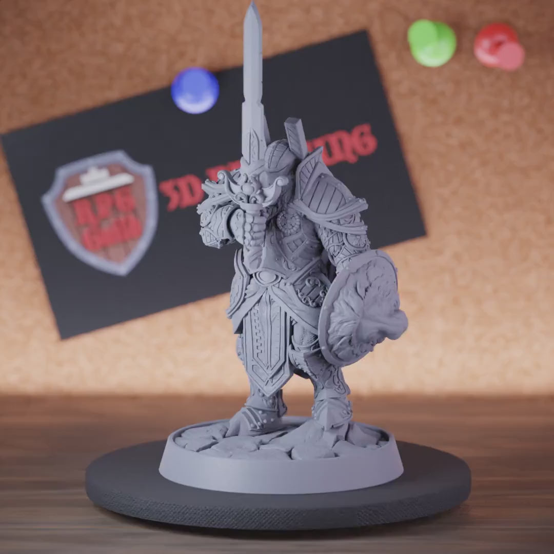 Paladin 5e | DnD Armored Paladin Sword Miniature