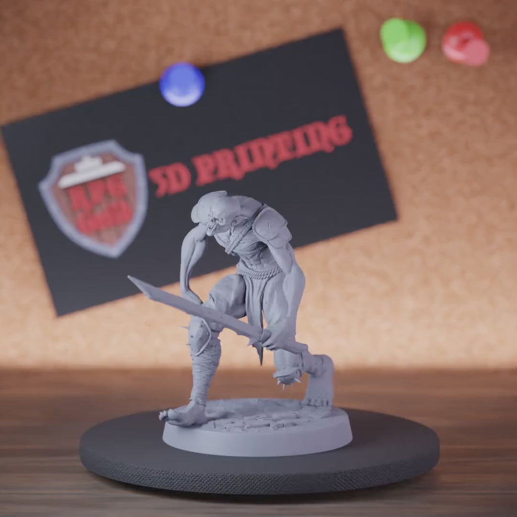 Ghoul 5e | DnD Ghoul Undead Katana Guard Miniature