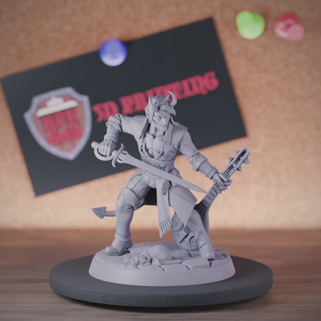 Tiefling 5e | DnD Tiefling Bard Warrior Miniature