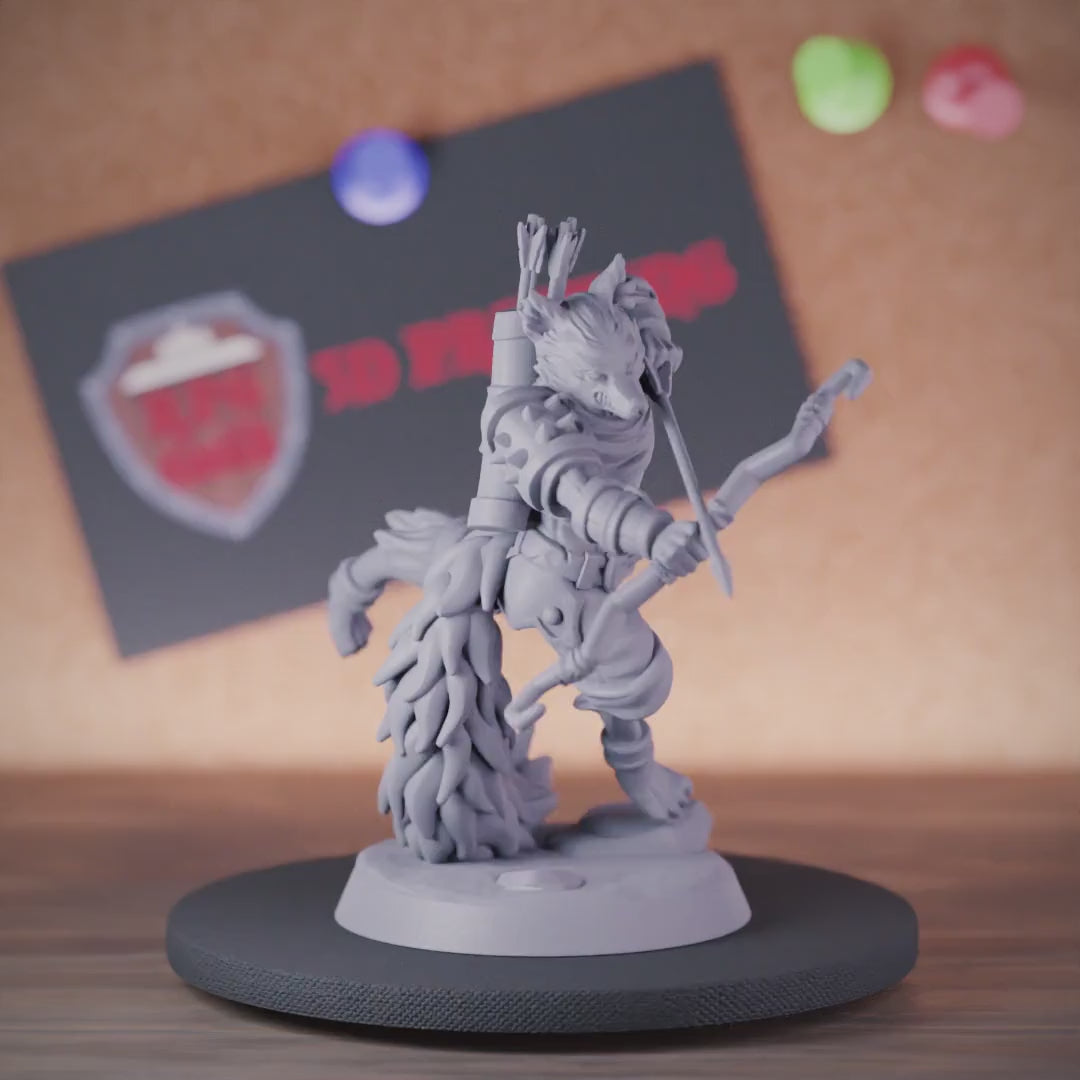 Foxfolk 5e | DnD Foxfolk Archer Kitsune Miniature