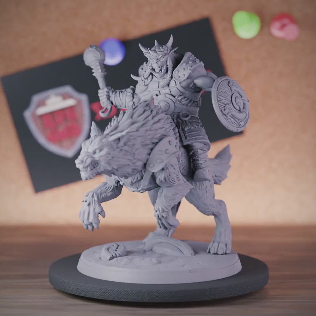 Orc 5e | DnD Orc Wolf Rider Miniature