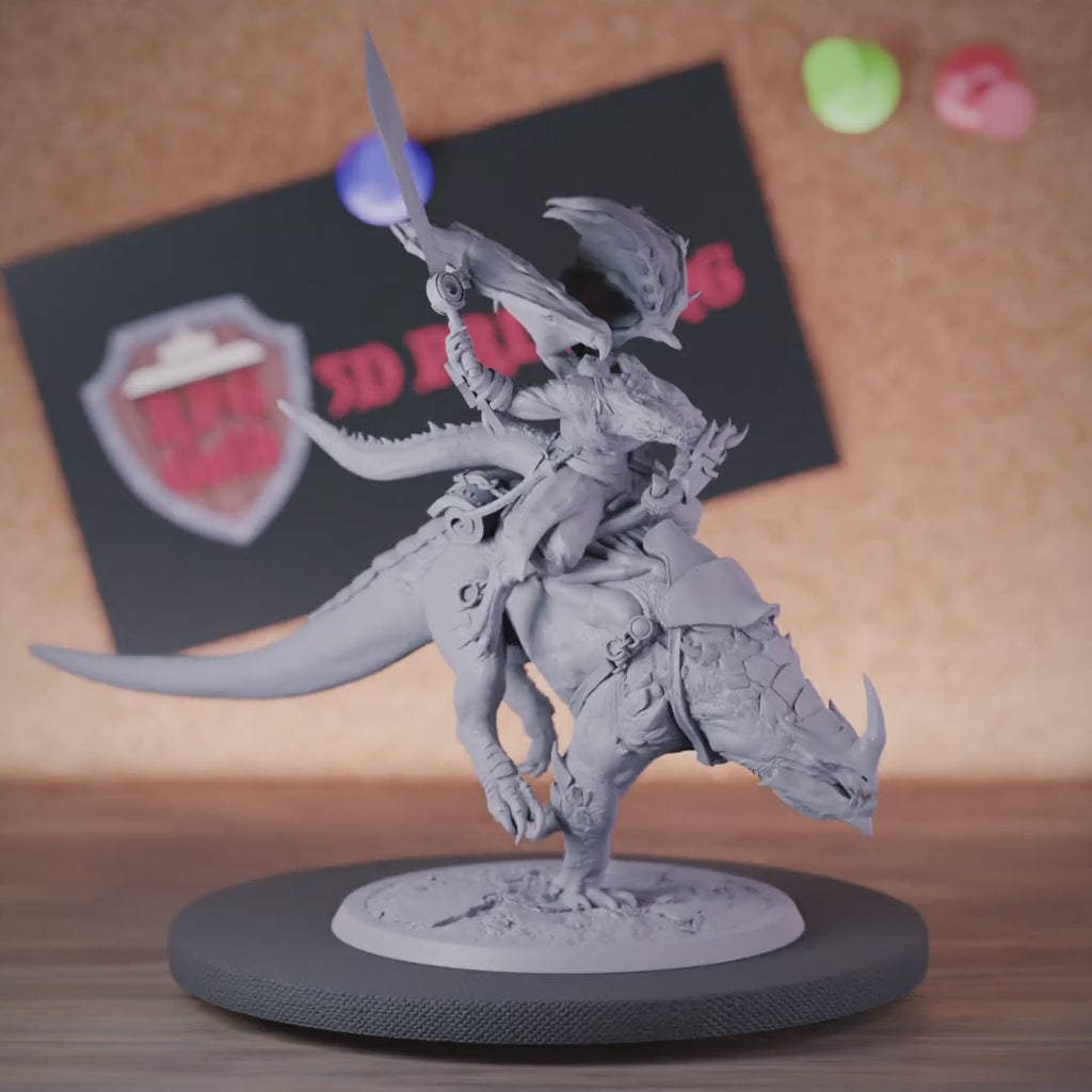 Dragonborn 5e | DnD Mounted Dragonborn Barbarian Miniature