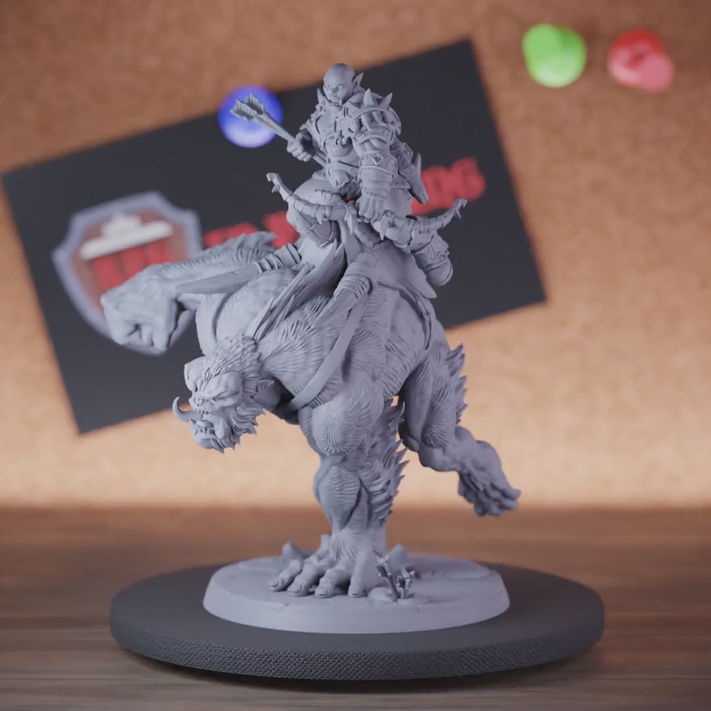 Orc 5e | DnD Orc Apefiend Rider Female Archer Miniature