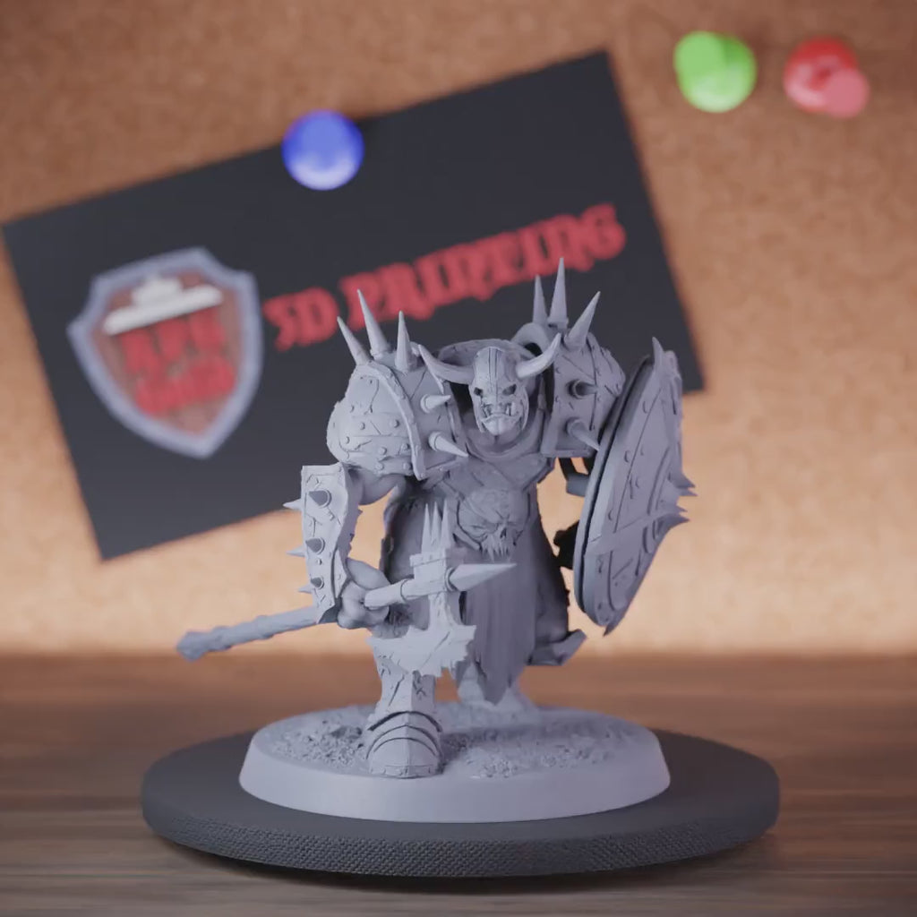 Ork 5e | DnD Infanterie Ork Hellebarde & Schild Miniatur